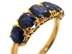 18ct Gold Five Stone Sapphire Ring 12 18ct Gold Five Stone Sapphire Ring -Antique Jewellery Company DSC00756