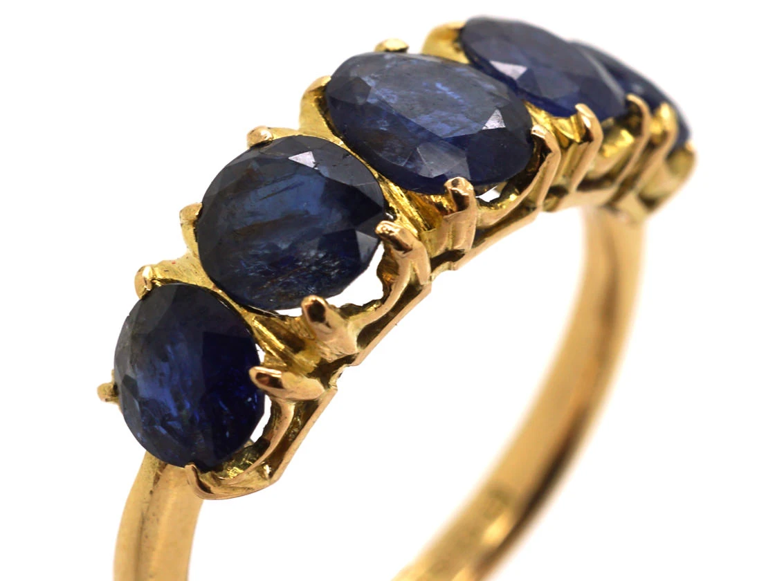 18ct Gold Five Stone Sapphire Ring 5 18ct Gold Five Stone Sapphire Ring - Image 3