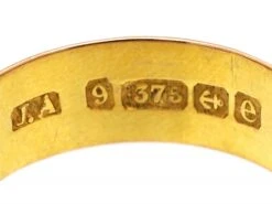 Edwardian 9ct Gold Wedding Ring Engraved With Hearts & Ivy Leaves 10 Edwardian 9ct Gold Wedding Ring Engraved With Hearts & Ivy Leaves -Antique Jewellery Company DSC00762 scaled 1