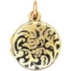 Victorian 18ct Gold Round Locket With Black Enamel Detail 1 Victorian 18ct Gold Round Locket With Black Enamel Detail -Antique Jewellery Company DSC00764 1