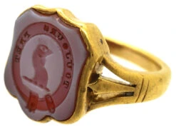 Victorian 18ct Gold & Carnelian Signet Ring With Cockerel Intaglio 19 Victorian 18ct Gold & Carnelian Signet Ring With Cockerel Intaglio -Antique Jewellery Company DSC00768
