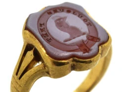Victorian 18ct Gold & Carnelian Signet Ring With Cockerel Intaglio 14 Victorian 18ct Gold & Carnelian Signet Ring With Cockerel Intaglio -Antique Jewellery Company DSC00775