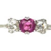 Platinum, Ruby & Diamond Three Stone Ring 1 Platinum, Ruby & Diamond Three Stone Ring -Antique Jewellery Company DSC00786
