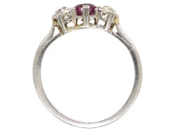 Platinum, Ruby & Diamond Three Stone Ring 13 Platinum, Ruby & Diamond Three Stone Ring -Antique Jewellery Company DSC00788