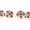 Edwardian 18ct Gold Diamond, Ruby & White Enamel Round Cufflinks -Antique Jewellery Company DSC00835
