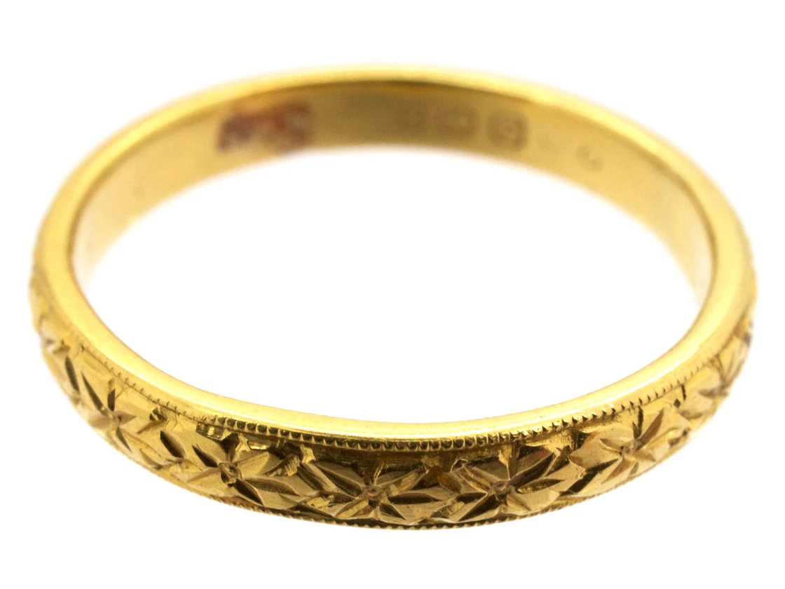 22ct Engraved Wedding Ring 3 22ct Engraved Wedding Ring