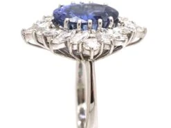 18ct White Gold Large Colour Change Ceylon Sapphire & Diamond Ballerina Ring 12 18ct White Gold Large Colour Change Ceylon Sapphire & Diamond Ballerina Ring -Antique Jewellery Company DSC00851