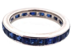 18ct White Gold & Sapphire Eternity Ring -Antique Jewellery Company DSC00876
