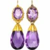 French Early 19th Century Three Colour 18ct Gold & Amethyst Drop Earrings -Antique Jewellery Company DSC00880 scaled 1
