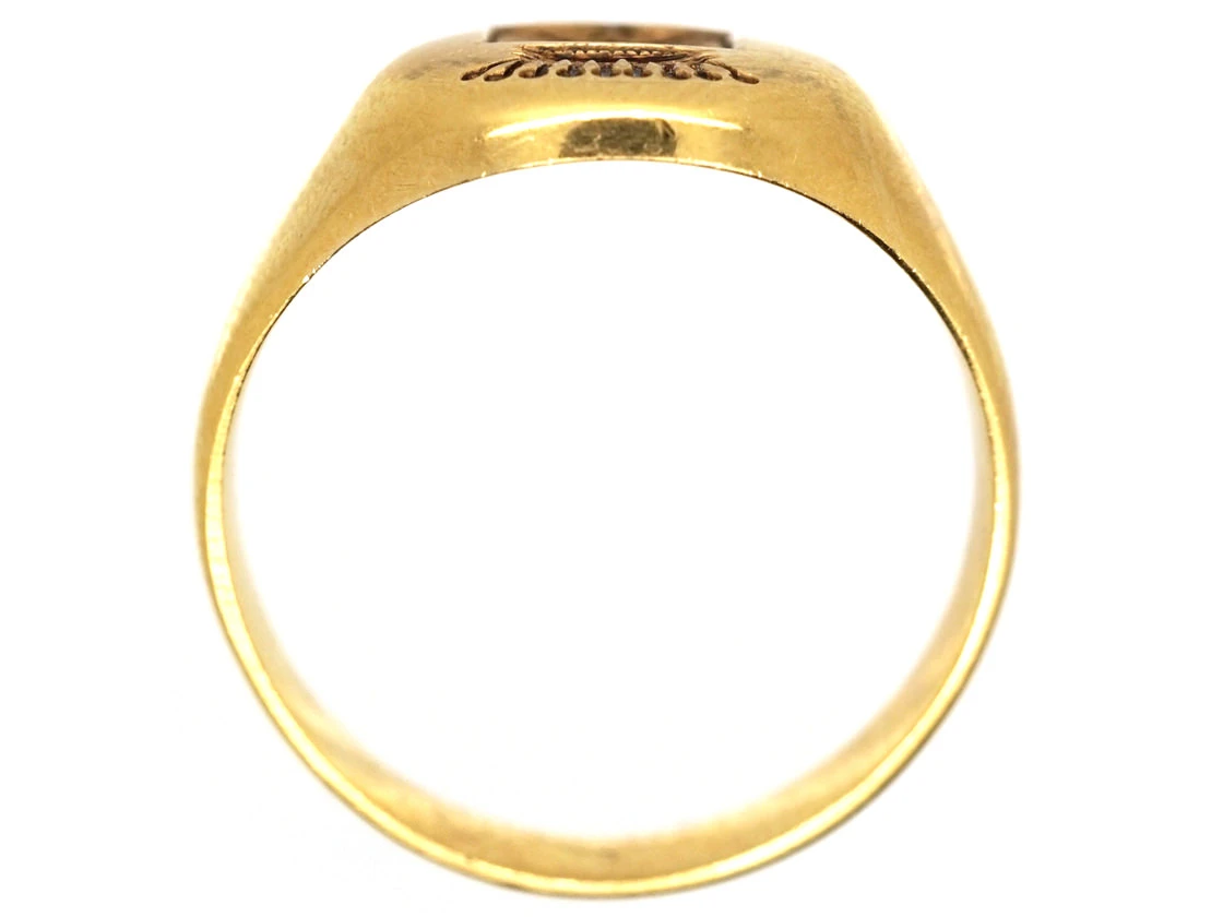 French 18ct Gold Signet Ring With Engraved Crest 8 French 18ct Gold Signet Ring With Engraved Crest - Image 6