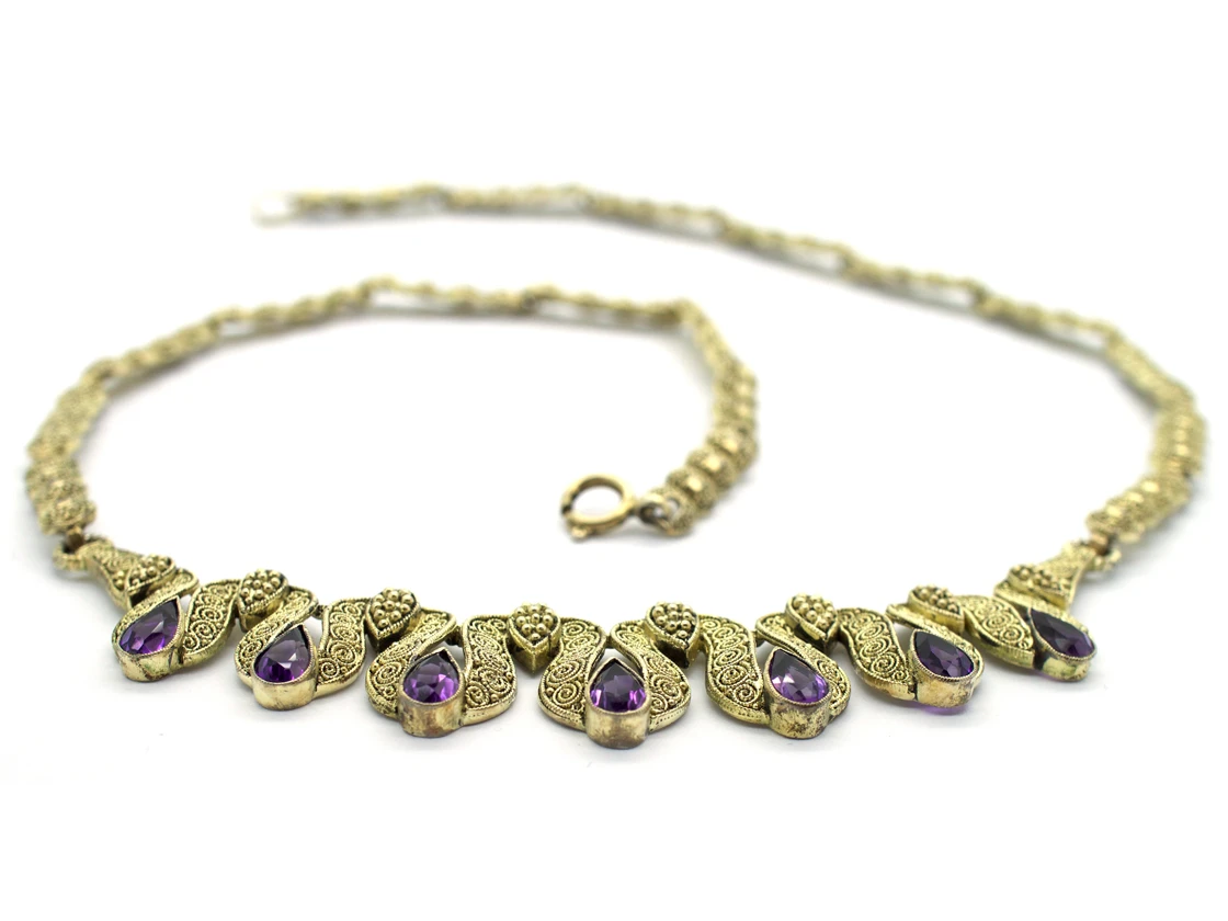 Theodor Farhner Silver Gilt & Amethyst Necklace 8 Theodor Farhner Silver Gilt & Amethyst Necklace - Image 6