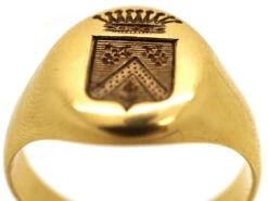 French 18ct Gold Signet Ring With Engraved Crest 11 French 18ct Gold Signet Ring With Engraved Crest -Antique Jewellery Company DSC00896