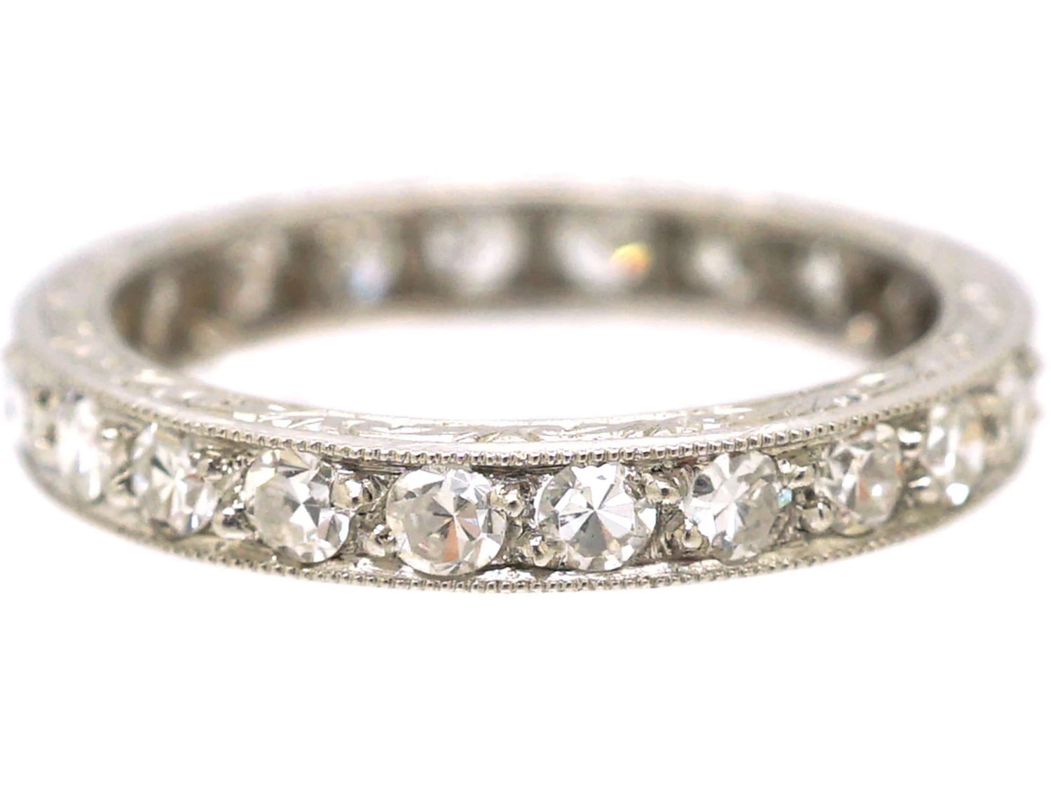 Early 20th Century Platinum & Diamond Eternity Ring 6 Early 20th Century Platinum & Diamond Eternity Ring - Image 4