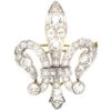 Victorian 15ct Gold & Platinum, Fleur De Lys Pendant / Brooch Set With Diamonds -Antique Jewellery Company DSC00946 copy scaled 1