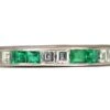 18ct White Gold, Emerald & Diamond Half Eternity Ring 2 18ct White Gold, Emerald & Diamond Half Eternity Ring -Antique Jewellery Company DSC00955