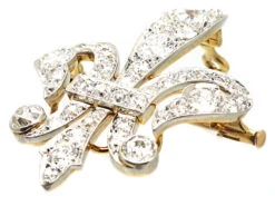 Victorian 15ct Gold & Platinum, Fleur De Lys Pendant / Brooch Set With Diamonds 6 Victorian 15ct Gold & Platinum, Fleur De Lys Pendant / Brooch Set With Diamonds -Antique Jewellery Company DSC00957 copy