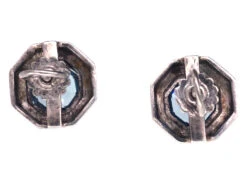 Art Deco Silver & Blue Paste Earrings 10 Art Deco Silver & Blue Paste Earrings -Antique Jewellery Company DSC00969