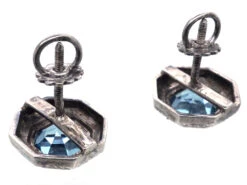 Art Deco Silver & Blue Paste Earrings 11 Art Deco Silver & Blue Paste Earrings -Antique Jewellery Company DSC00970