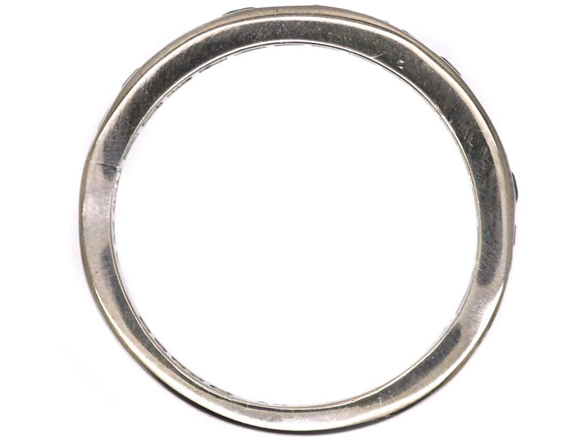 18ct White Gold, Emerald & Diamond Half Eternity Ring 4 18ct White Gold, Emerald & Diamond Half Eternity Ring - Image 2