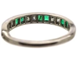 18ct White Gold, Emerald & Diamond Half Eternity Ring 11 18ct White Gold, Emerald & Diamond Half Eternity Ring -Antique Jewellery Company DSC00980 1