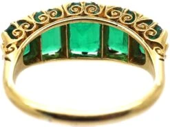 Victorian 18ct Gold & Emerald Paste Five Stone Carved Half Hoop Ring 10 Victorian 18ct Gold & Emerald Paste Five Stone Carved Half Hoop Ring -Antique Jewellery Company DSC00984 1