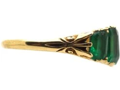 Victorian 18ct Gold & Emerald Paste Five Stone Carved Half Hoop Ring 11 Victorian 18ct Gold & Emerald Paste Five Stone Carved Half Hoop Ring -Antique Jewellery Company DSC00992