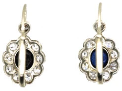Austrian Art Deco 14ct White Gold Sapphire & Diamond Earrings -Antique Jewellery Company DSC01003