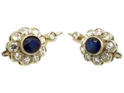 Austrian Art Deco 14ct White Gold Sapphire & Diamond Earrings -Antique Jewellery Company DSC01010 1