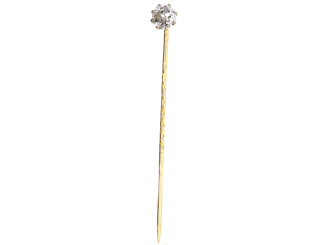 Edwardian Single Stone Diamond Tie Pin 6 Edwardian Single Stone Diamond Tie Pin - Image 4
