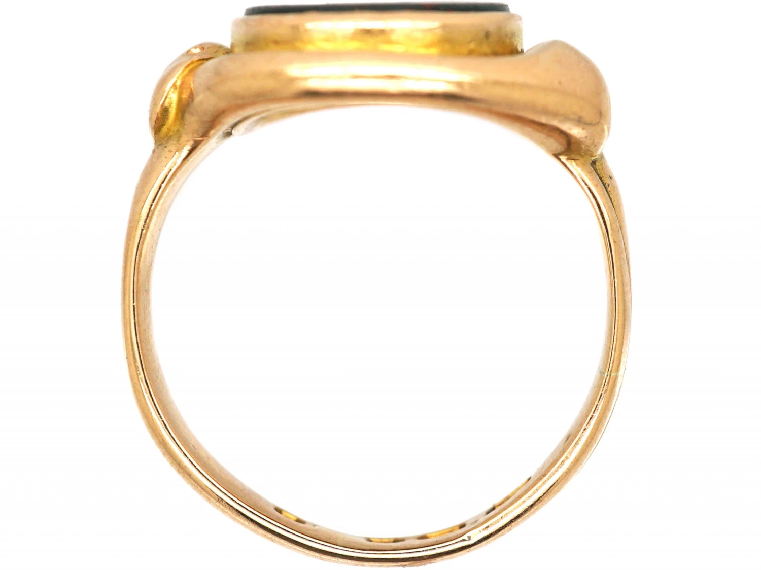 Early 20th Century 15ct Gold Signet Ring Set With A Bloodstone With Snakes Around It. 5 Early 20th Century 15ct Gold Signet Ring Set With A Bloodstone With Snakes Around It. - Image 3