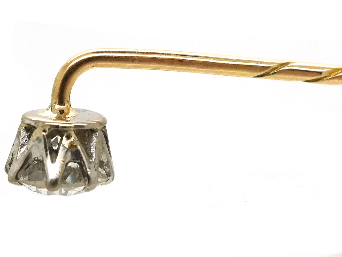 Edwardian Single Stone Diamond Tie Pin 5 Edwardian Single Stone Diamond Tie Pin - Image 3