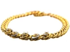 Edwardian 18ct Gold, Rose Diamond & Natural Pearl Bracelet 5 Edwardian 18ct Gold, Rose Diamond & Natural Pearl Bracelet -Antique Jewellery Company DSC01021 scaled 1