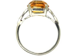 Art Deco 18ct White Gold & Platinum, Madeira Citrine & Diamond Ring 11 Art Deco 18ct White Gold & Platinum, Madeira Citrine & Diamond Ring -Antique Jewellery Company DSC01031