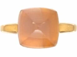 18ct Gold Ring Set With Rose Quartz By Fred Of Paris