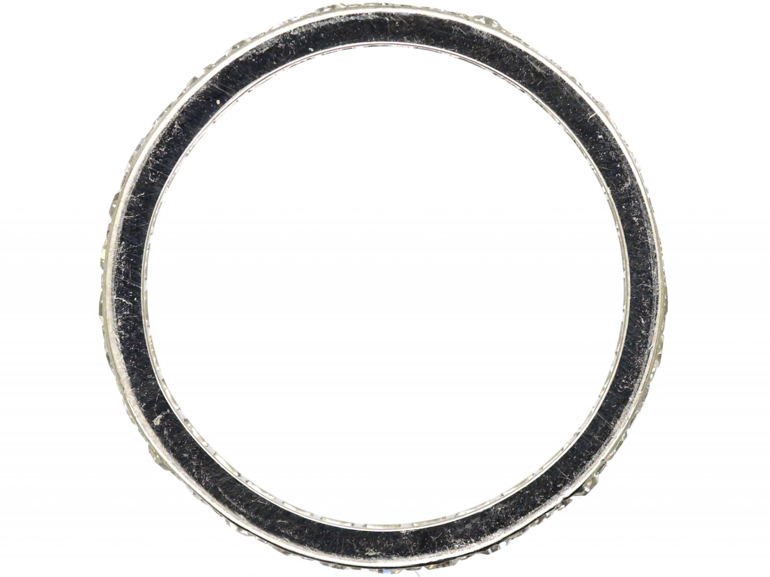 Edwardian Platinum Narrow Eternity Ring Set With Diamonds 5 Edwardian Platinum Narrow Eternity Ring Set With Diamonds - Image 3