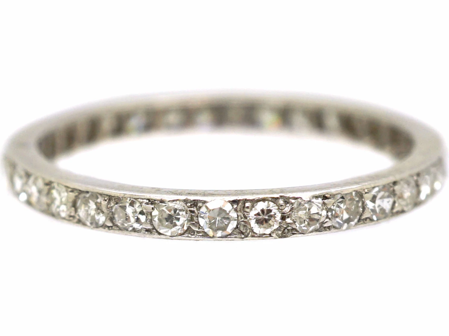 Edwardian Platinum Narrow Eternity Ring Set With Diamonds 6 Edwardian Platinum Narrow Eternity Ring Set With Diamonds - Image 4