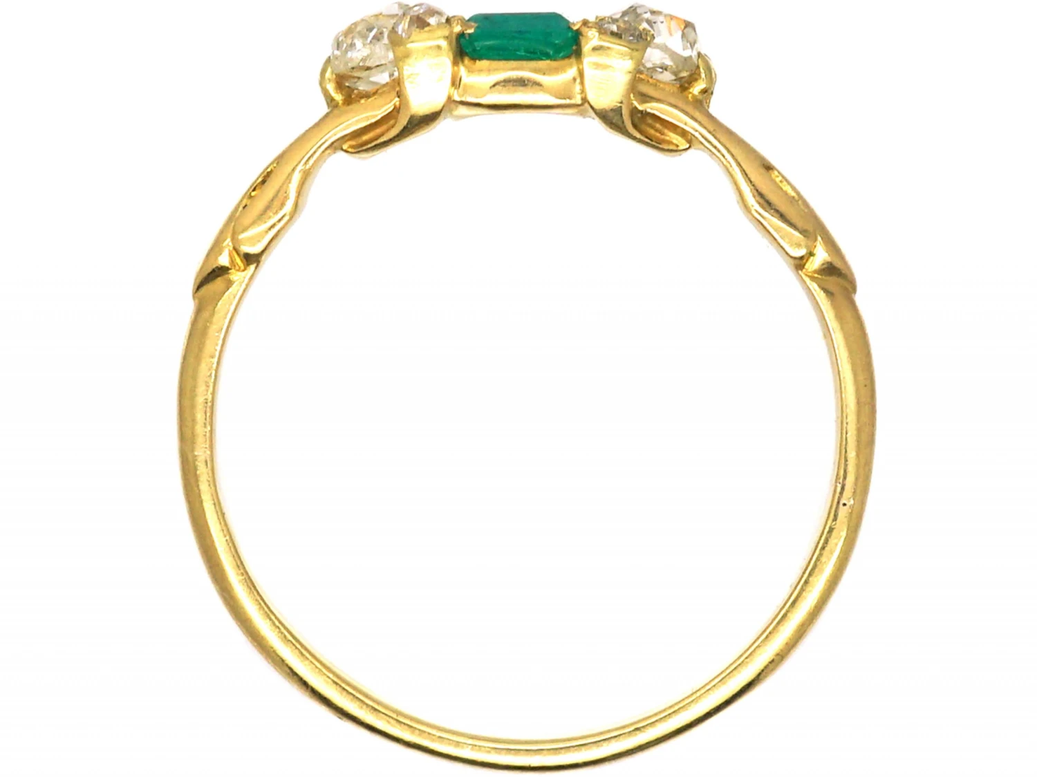 Early Victorian 18ct Gold, Emerald & Diamond Ring 5 Early Victorian 18ct Gold, Emerald & Diamond Ring - Image 3