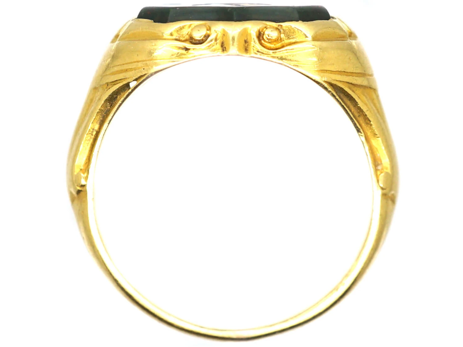 Victorian 18ct Gold Signet Ring With A Bloodstone Intaglio Of A Peacock & Crown 4 Victorian 18ct Gold Signet Ring With A Bloodstone Intaglio Of A Peacock & Crown - Image 2