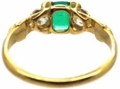 Early Victorian 18ct Gold, Emerald & Diamond Ring 11 Early Victorian 18ct Gold, Emerald & Diamond Ring -Antique Jewellery Company DSC01058 scaled 1