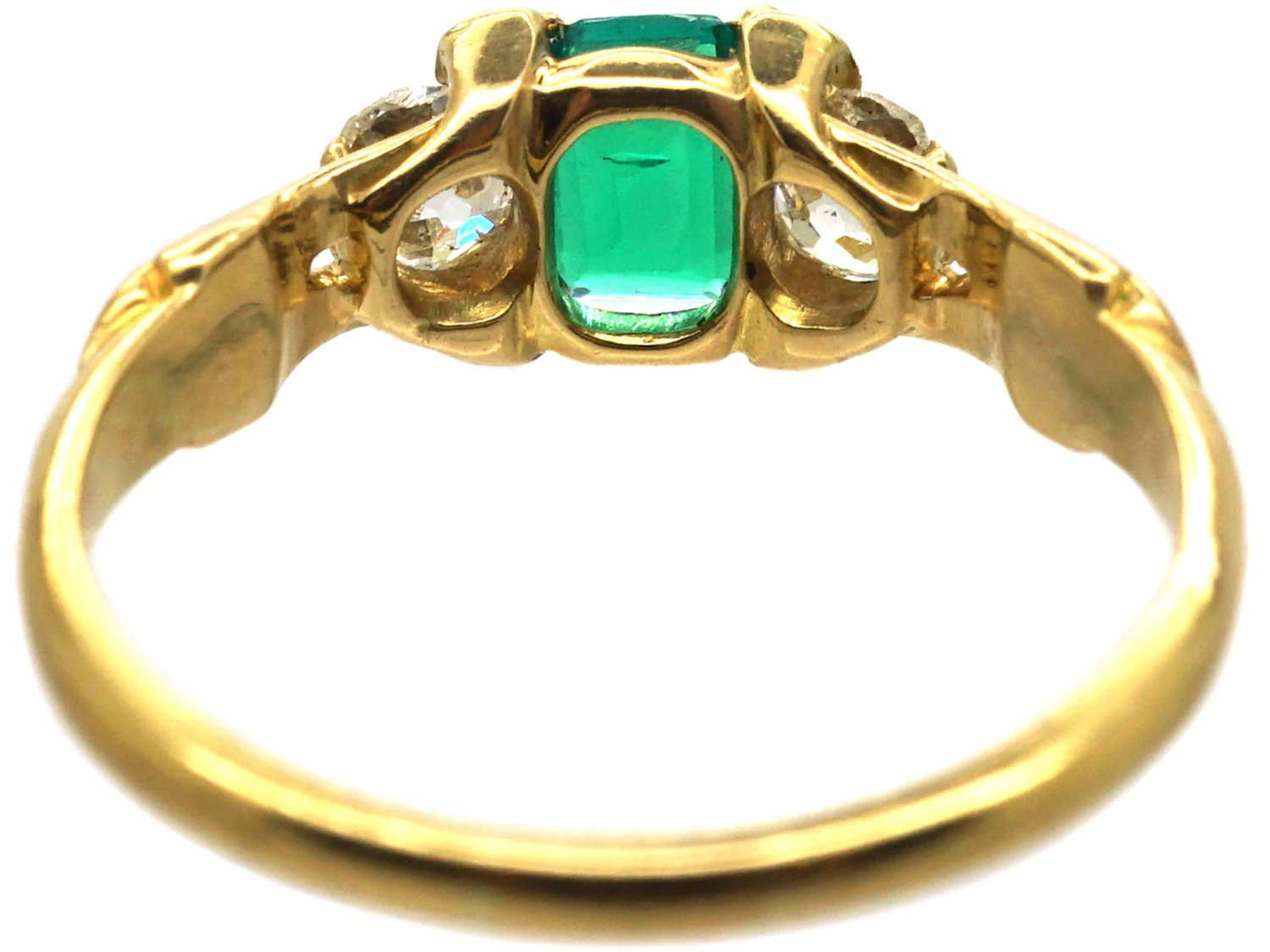 Early Victorian 18ct Gold, Emerald & Diamond Ring 6 Early Victorian 18ct Gold, Emerald & Diamond Ring - Image 4