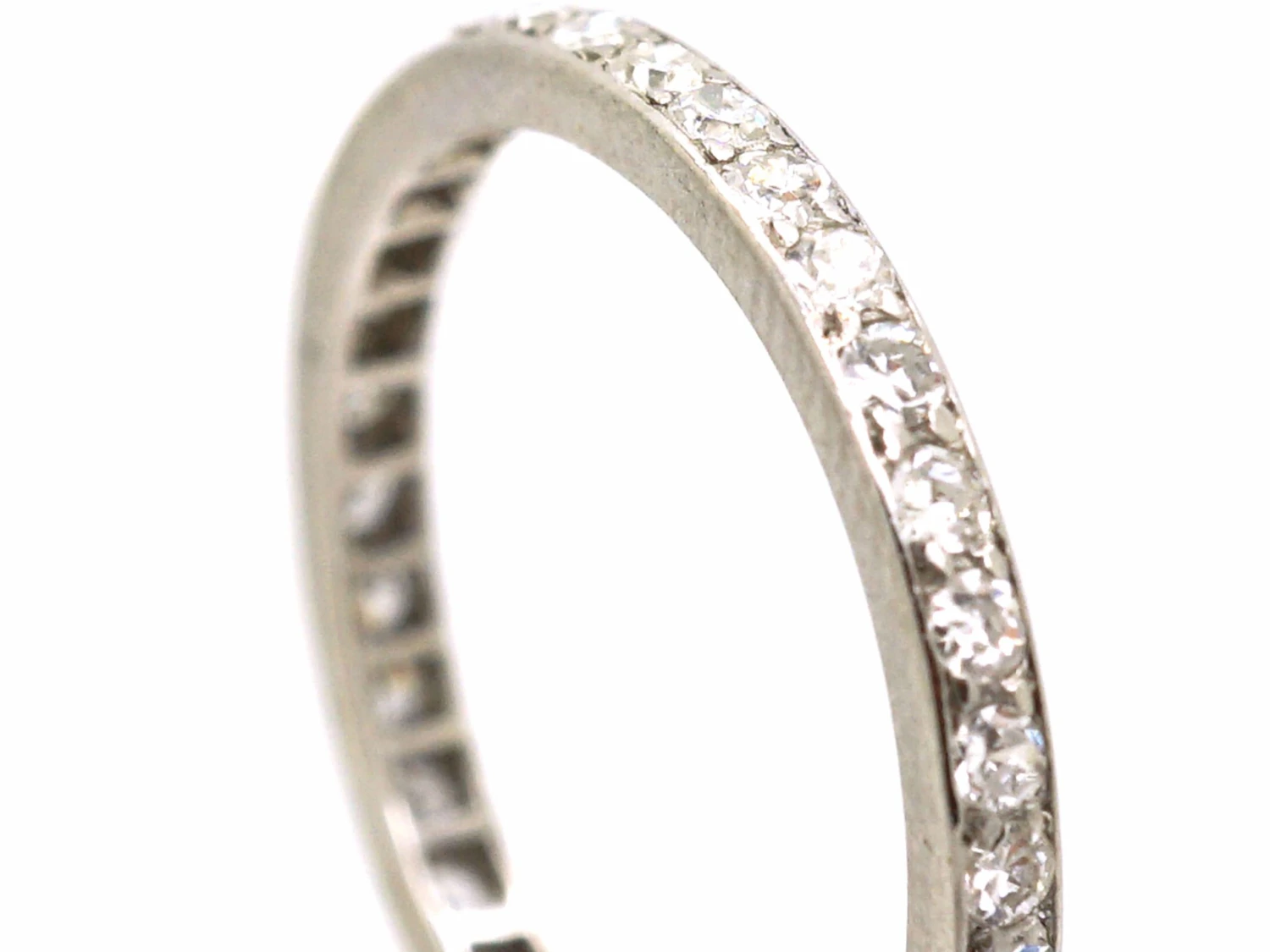 Edwardian Platinum Narrow Eternity Ring Set With Diamonds 4 Edwardian Platinum Narrow Eternity Ring Set With Diamonds - Image 2