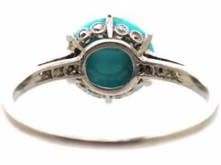 Edwardian Platinum, Turquoise & Diamond Ring -Antique Jewellery Company DSC01061 scaled 1