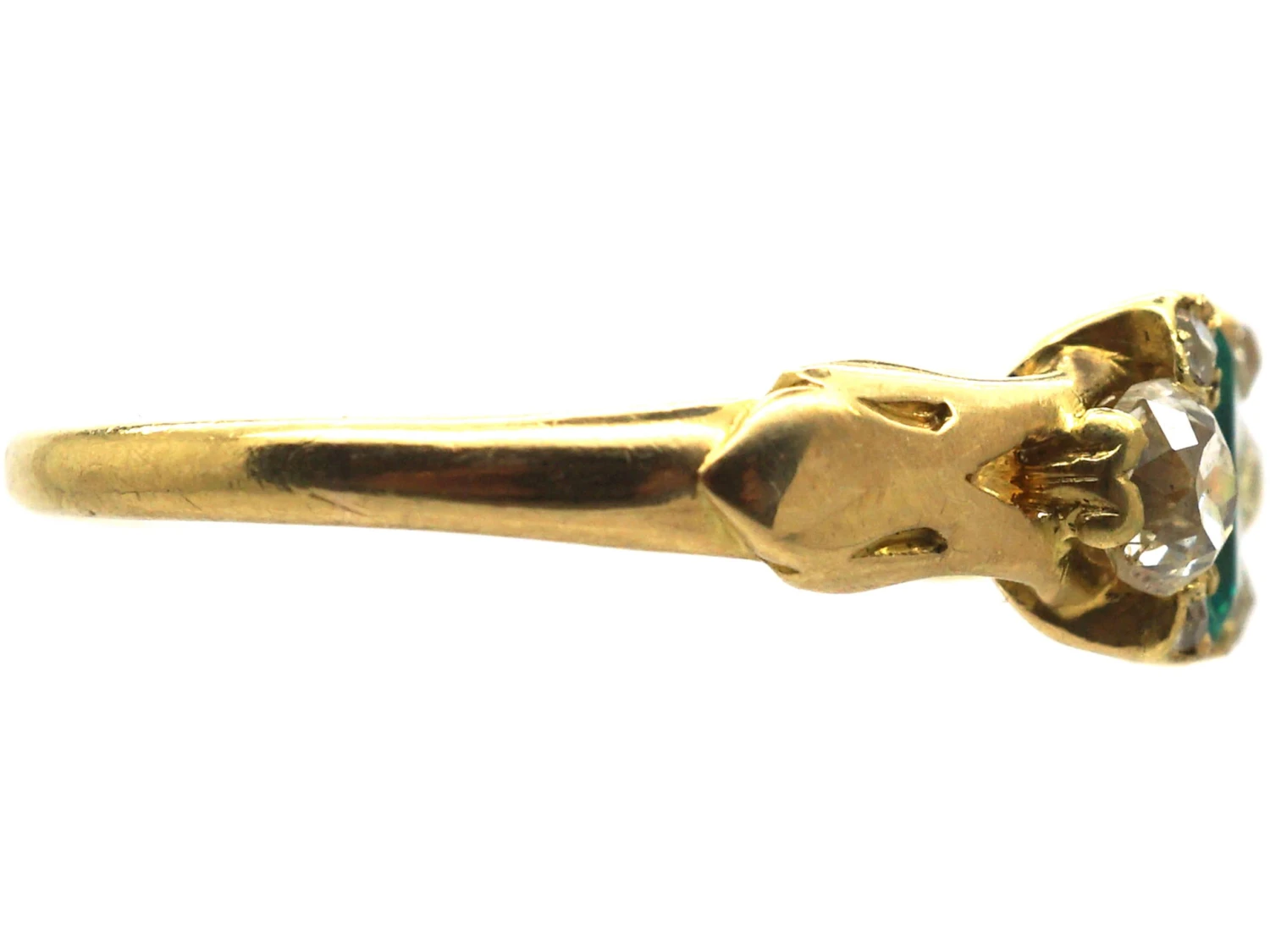 Early Victorian 18ct Gold, Emerald & Diamond Ring 7 Early Victorian 18ct Gold, Emerald & Diamond Ring - Image 5