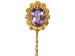 Edwardian 15ct Gold & Amethyst Tie Pin