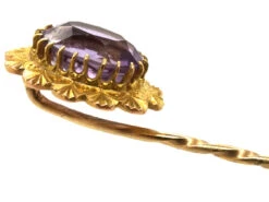 Edwardian 15ct Gold & Amethyst Tie Pin -Antique Jewellery Company DSC01075 1