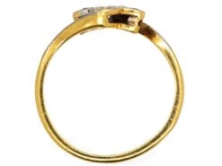 Edwardian 18ct Gold & Platinum Diamond Set Ivy Leaf Ring 12 Edwardian 18ct Gold & Platinum Diamond Set Ivy Leaf Ring -Antique Jewellery Company DSC01077