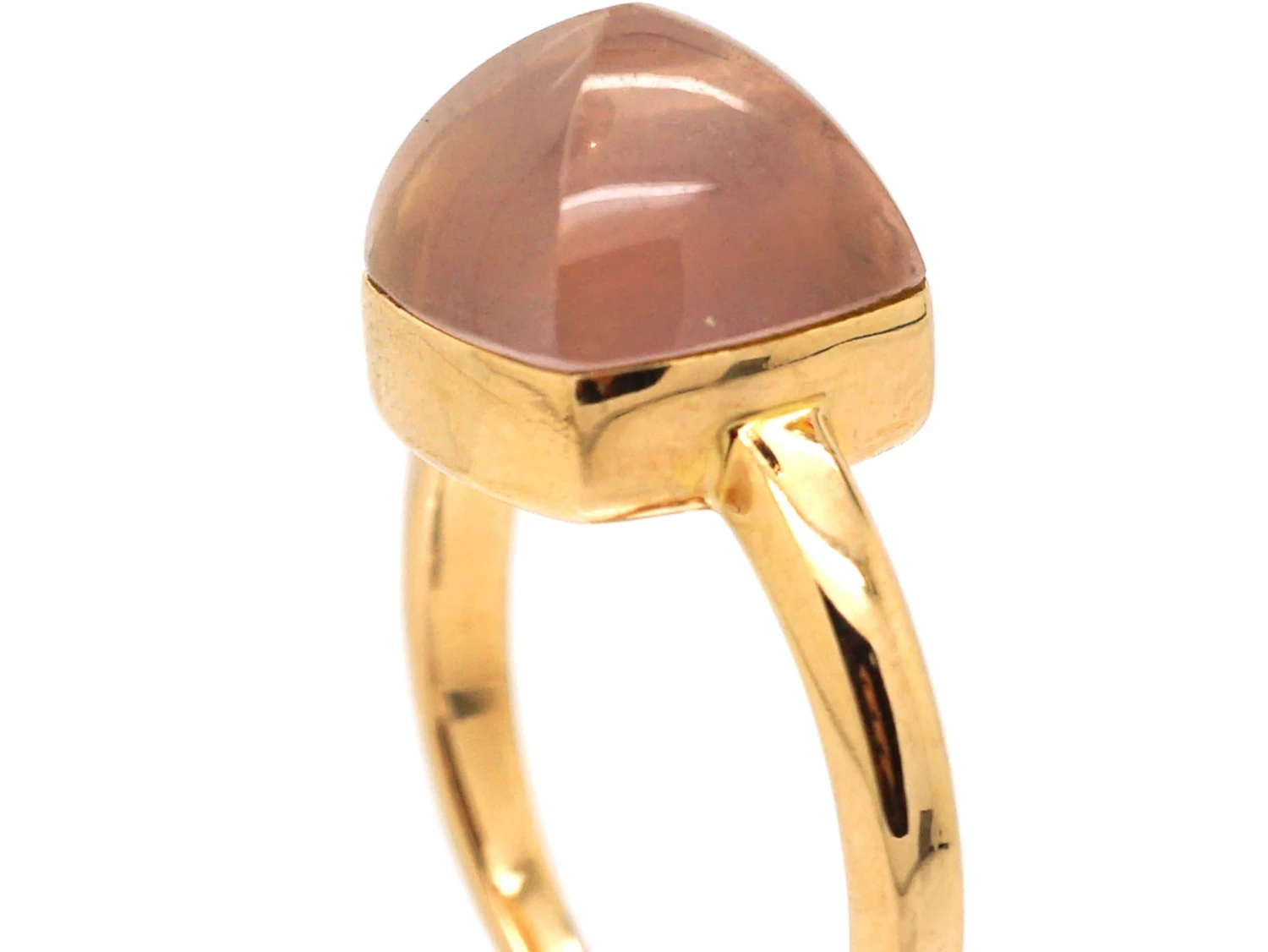 18ct Gold Ring Set With Rose Quartz By Fred Of Paris 4 18ct Gold Ring Set With Rose Quartz By Fred Of Paris - Image 2
