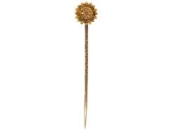 Victorian 15ct Gold & Rose Diamond Round Tie Pin -Antique Jewellery Company DSC01084 1
