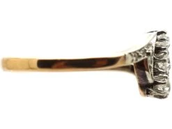 Early 20th Century 14ct Gold & Platinum, Slanted Three Stone Diamond Ring With Diamond Set Shoulders -Antique Jewellery Company DSC01087 scaled 1