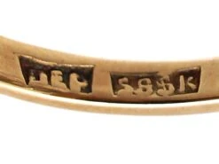 Early 20th Century 14ct Gold & Platinum, Slanted Three Stone Diamond Ring With Diamond Set Shoulders -Antique Jewellery Company DSC01102 scaled 1